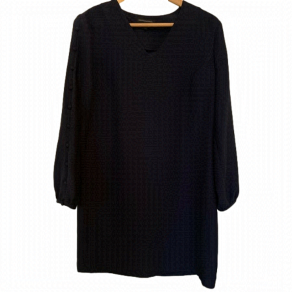 Banana Republic navy drapey dress.